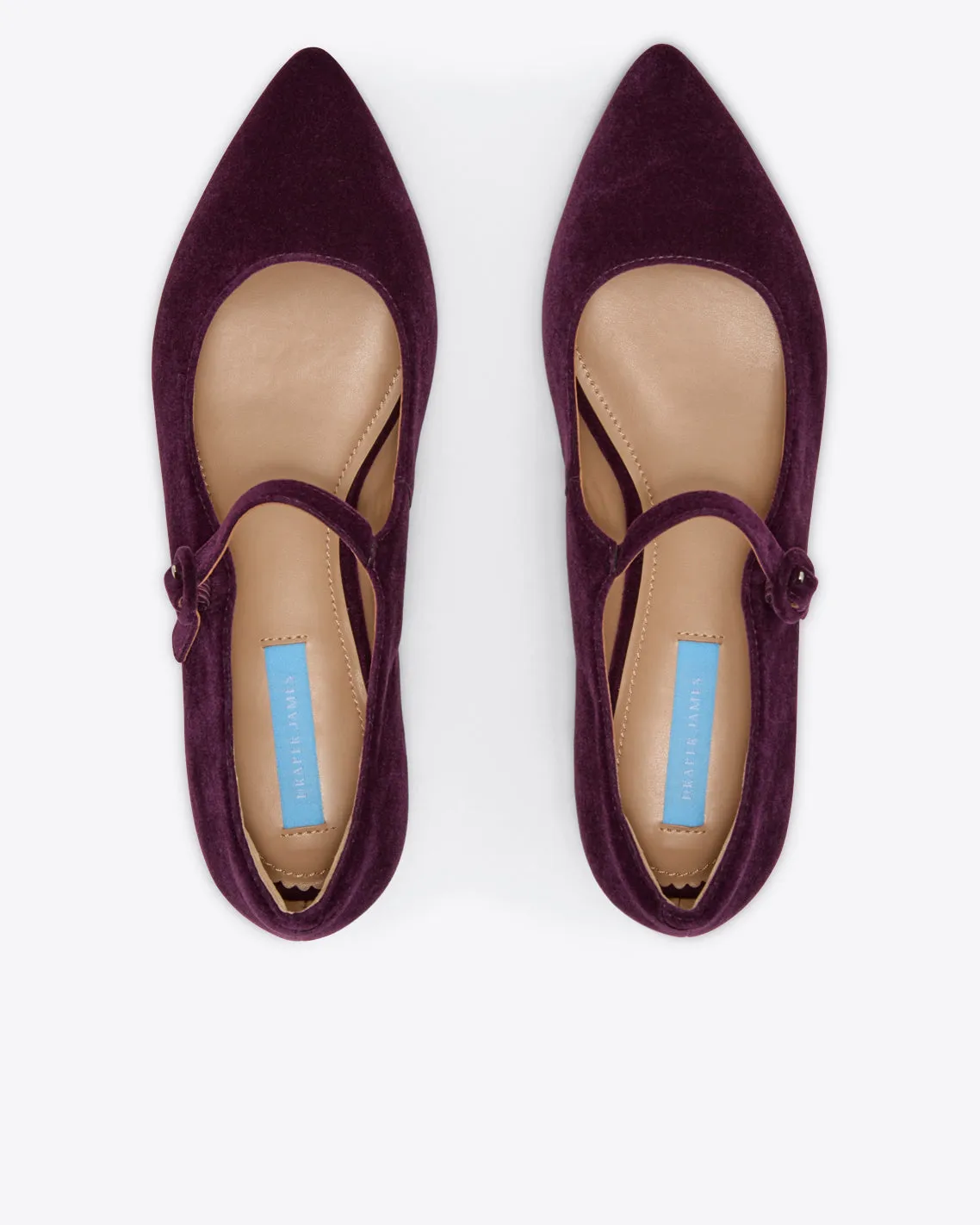 Adeline Mary Jane Flats in Plum Velvet