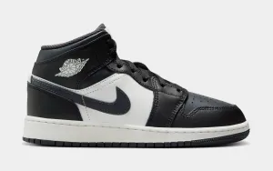 Air Jordan 1 Mid Off Noir Grade School Lifestyle Shoes (Grey/Black/White)