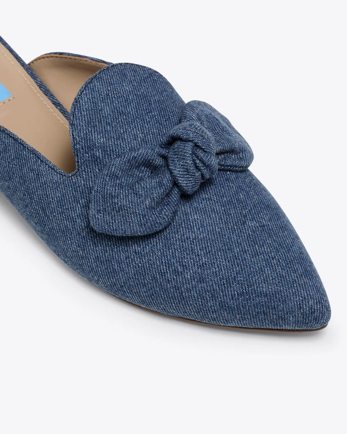 Annalee Bow Slide Flats in Denim