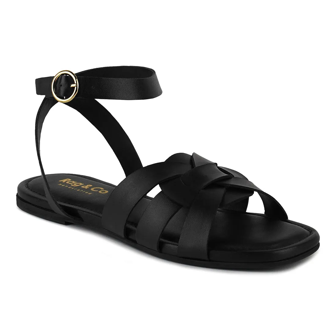 ASHTON Flat Ankle Strap Sandals