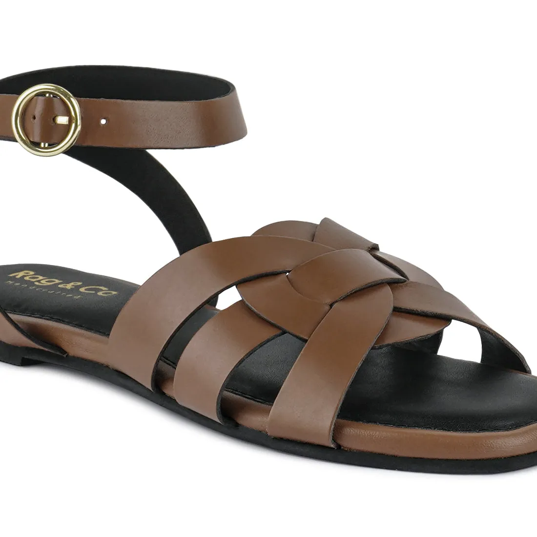 ASHTON Flat Ankle Strap Sandals