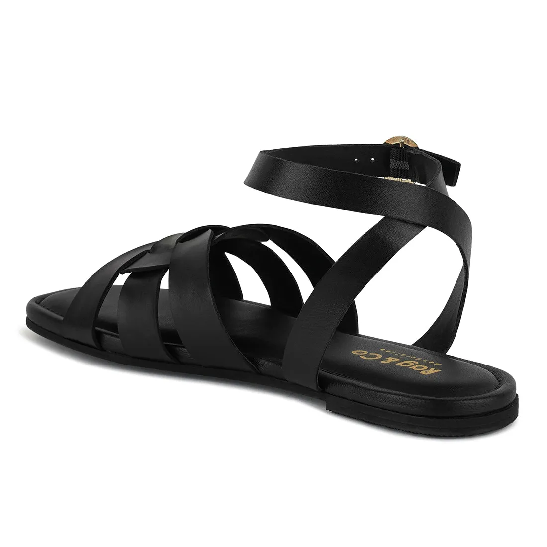 ASHTON Flat Ankle Strap Sandals