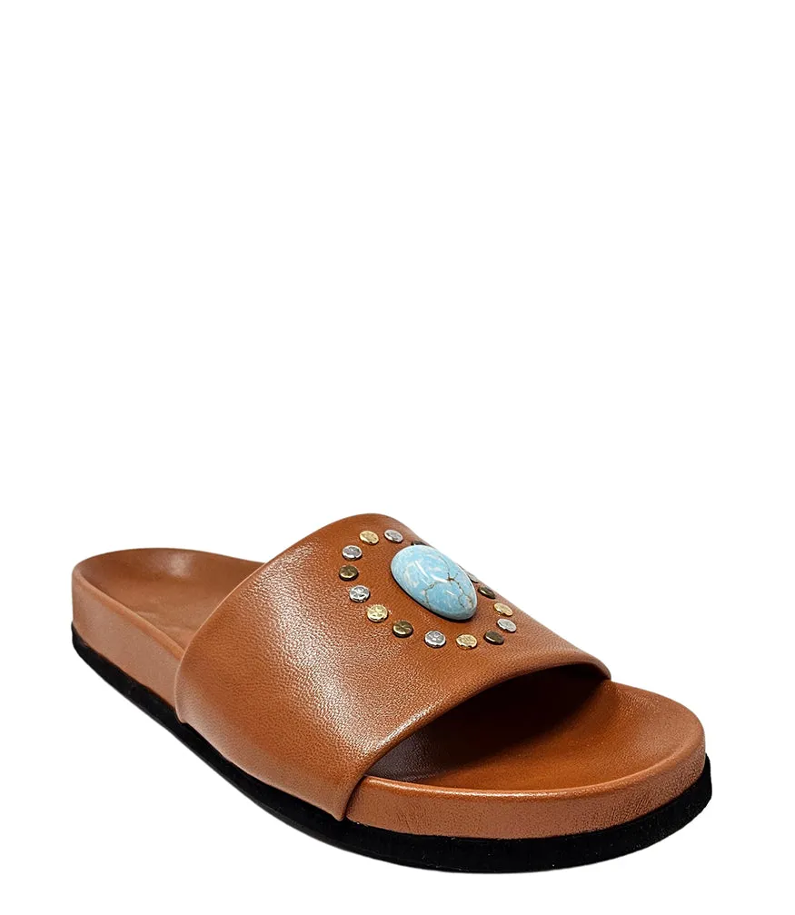 Athena Cognac Open Toe Sandal