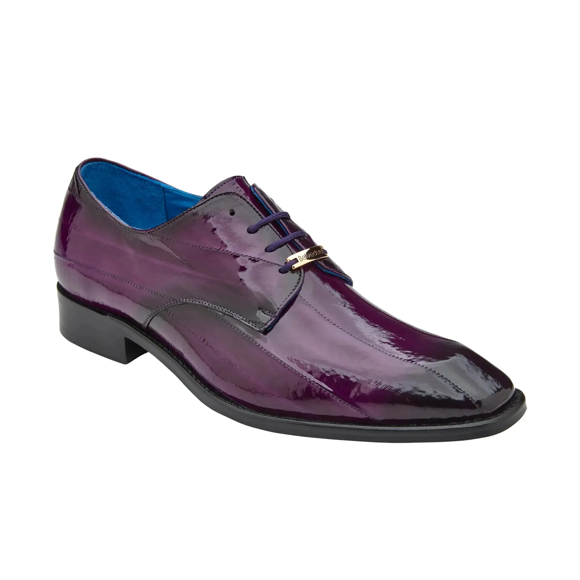 Belvedere Italo in Antique Purple Genuine Hand-Painted Eel Oxfords