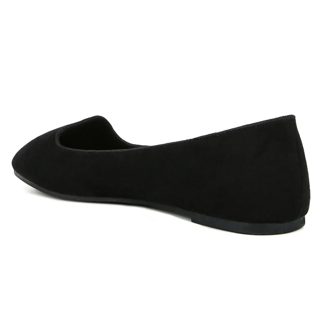 Black Microfiber Casual Ballerinas