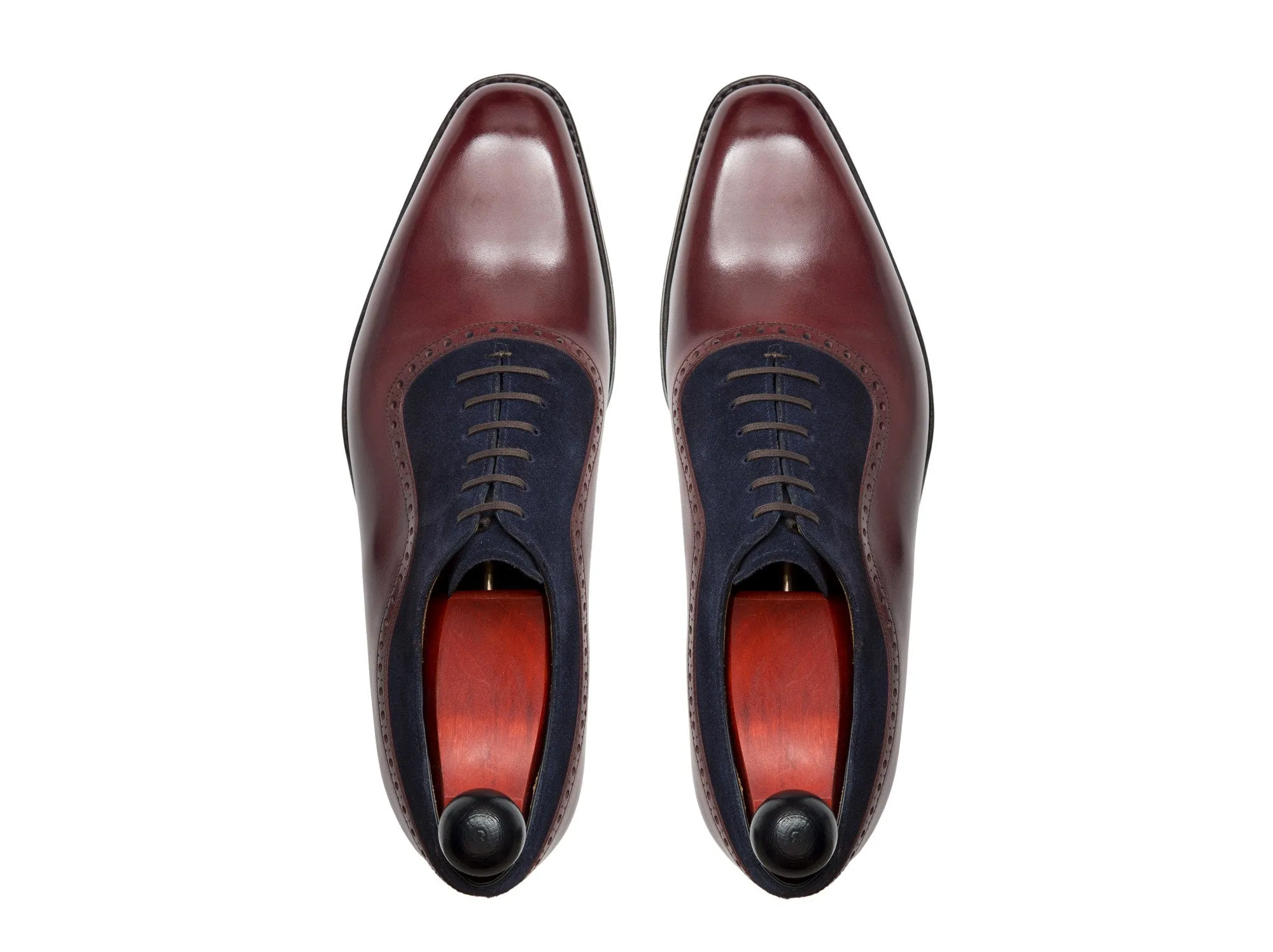 Broadmoor - MTO - Burgundy Calf / Dark Blue Suede - LPB Last - Single Leather Sole