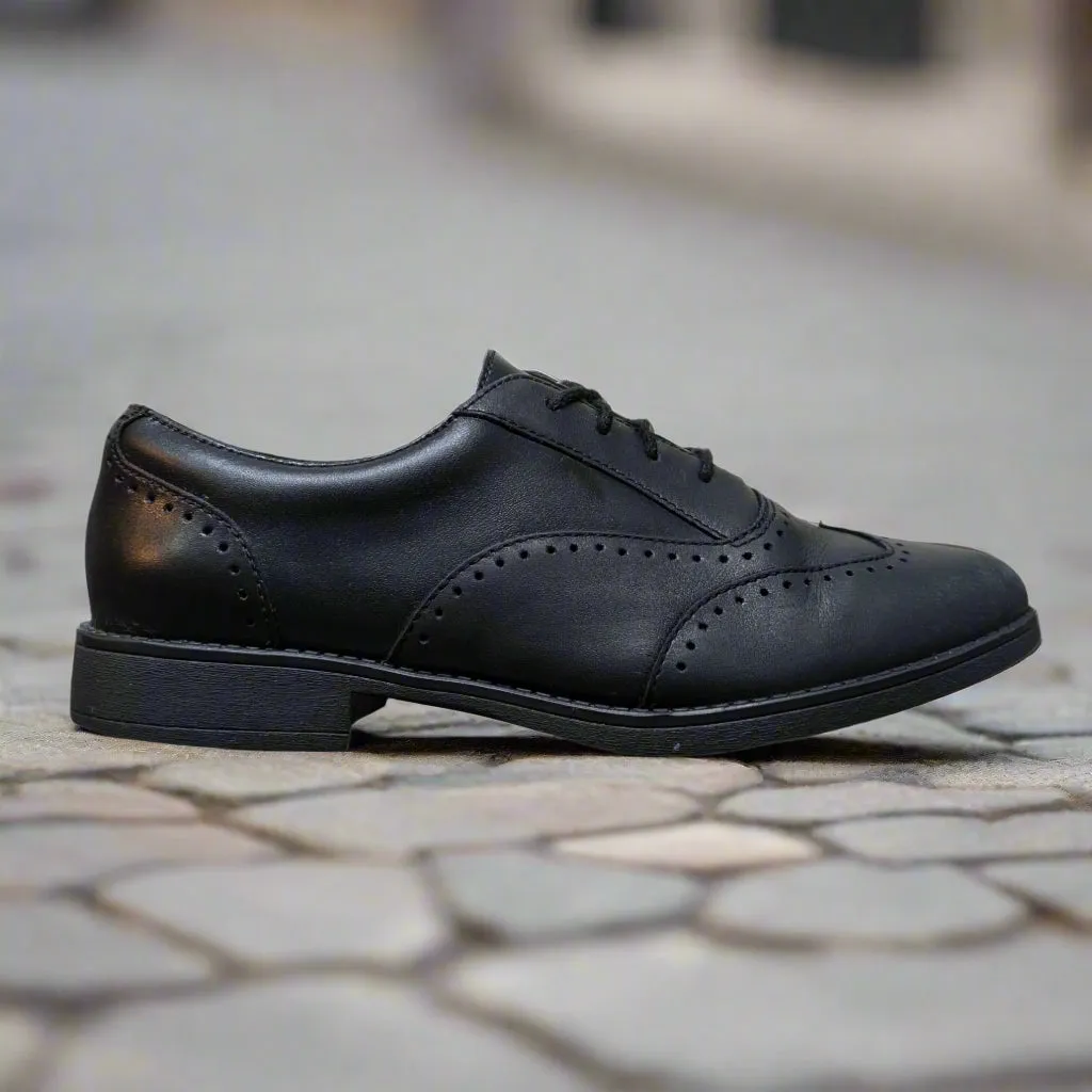 Clarks Havisham Oak Black Leather Brogues Size UK 3.5 (F) / EU 36 / US 6