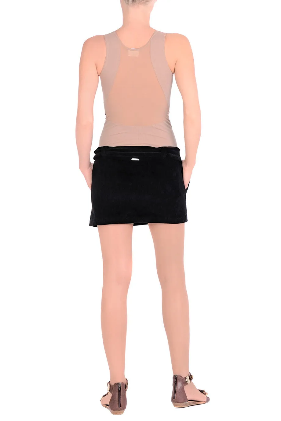 CLUBE BOSSA VELOUR Short Black Skirt