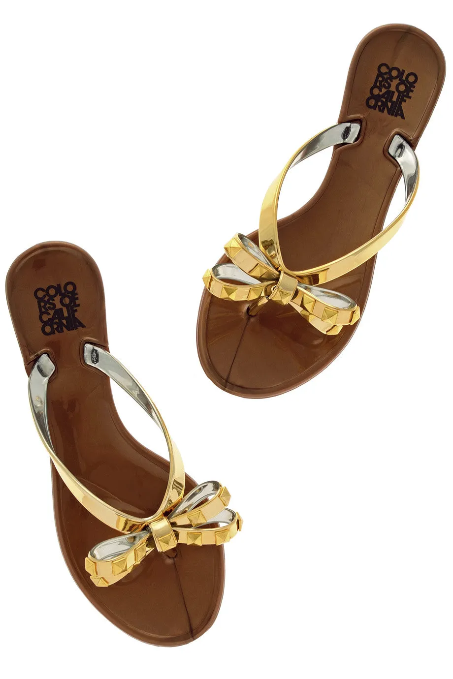 COLORS OF CALIFORNIA JACQUELINE Gold Flip Flops