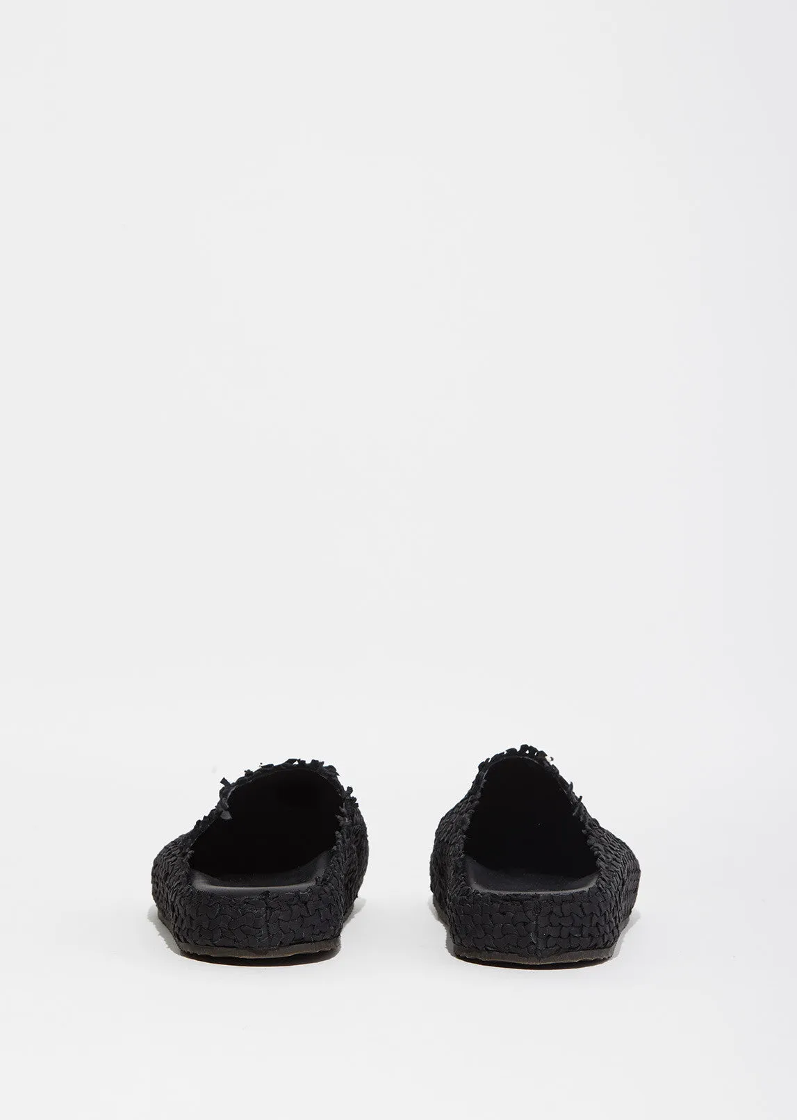 Donna Black Straw Mules