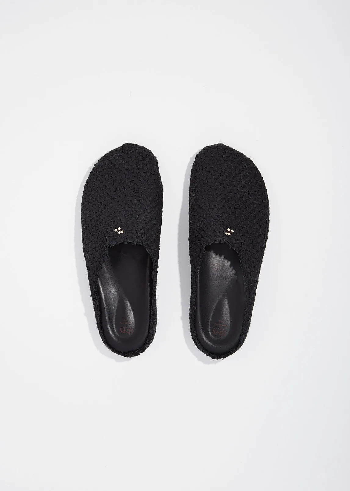 Donna Black Straw Mules