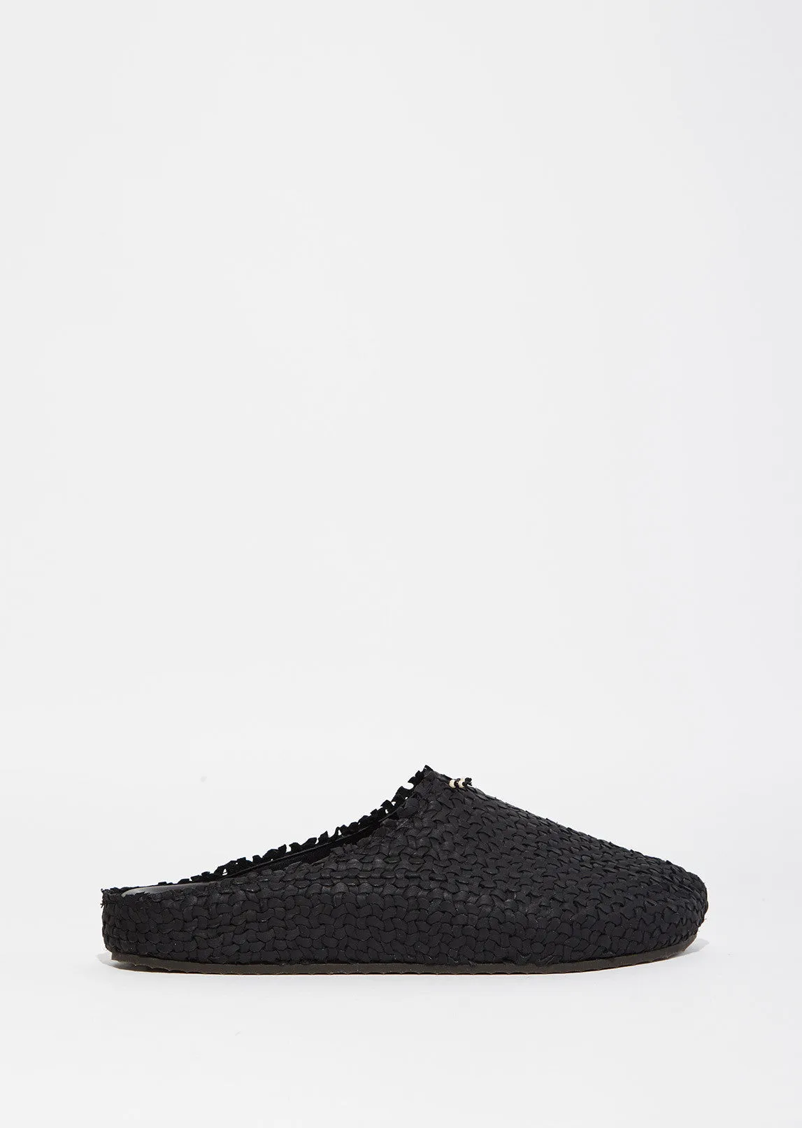 Donna Black Straw Mules