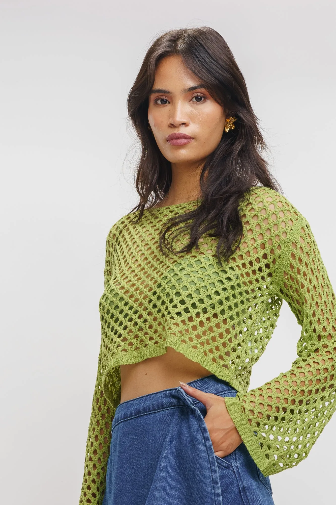 Green Knitted Top