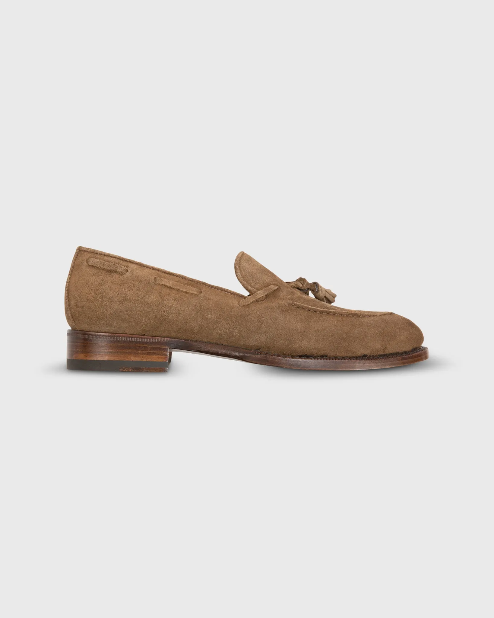 Italian Tassel Loafer in Cigar Suede