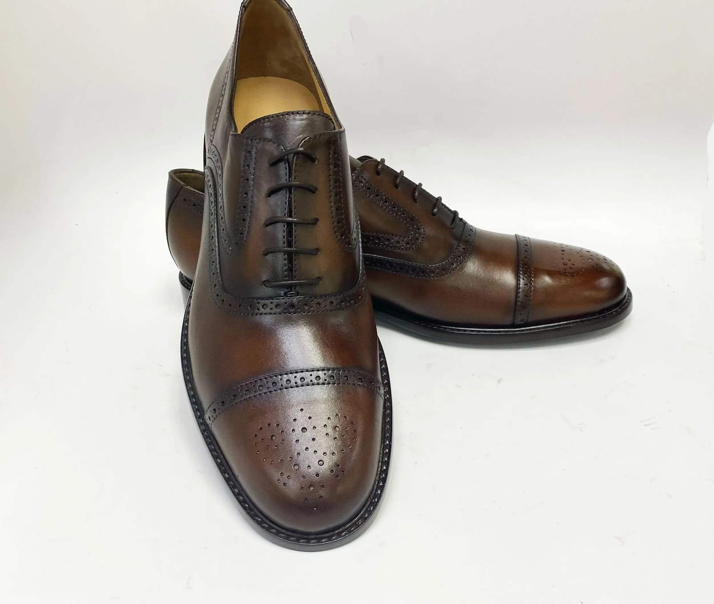 Jean Pierre Calfskin Lace-Up Oxford Brown