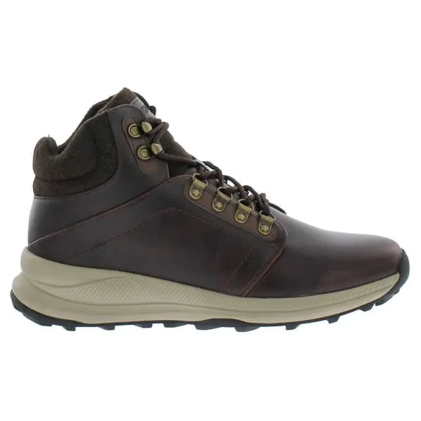 Khombu Men's Leather Memory Foam Lightweight Hiker Boot Brown