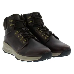 Khombu Men's Leather Memory Foam Lightweight Hiker Boot Brown