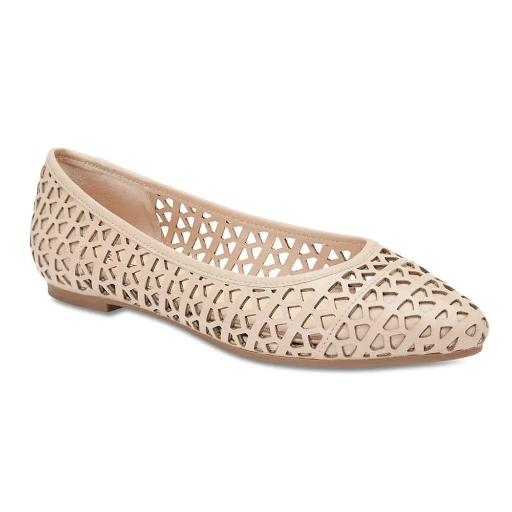 Liberty Flat in Nude Leather