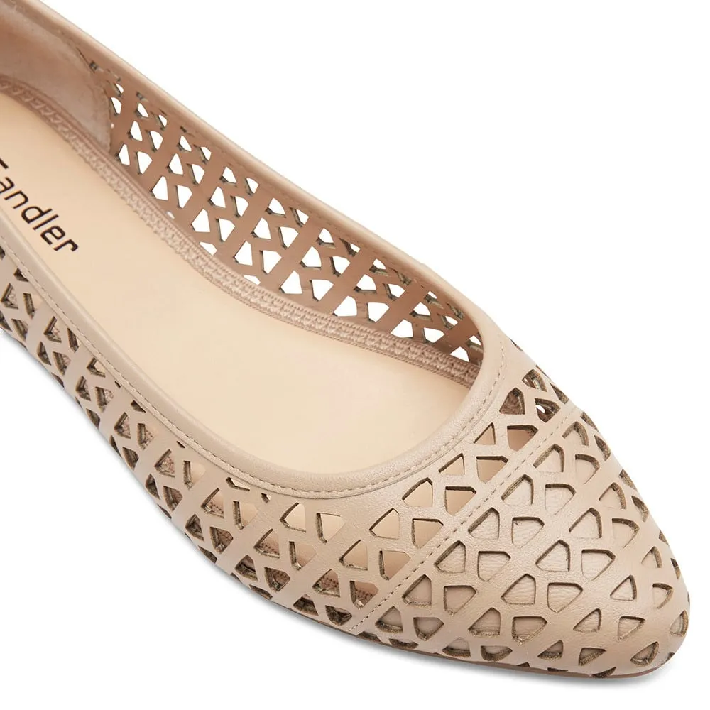 Liberty Flat in Nude Leather