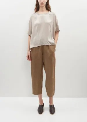 Linen Herringbone Carrot Pants