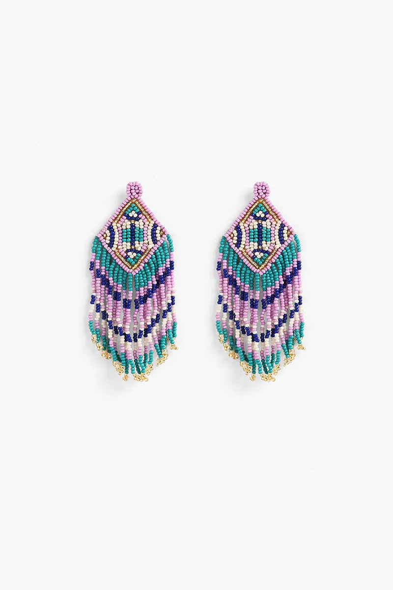 Luxe Lilac Beaded Earrings