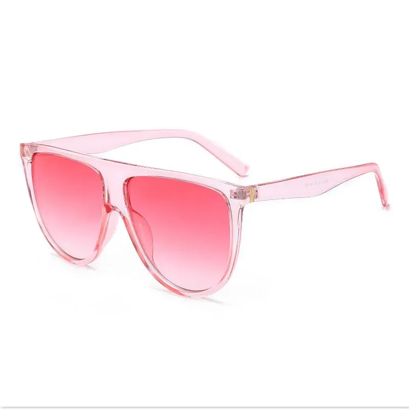 Luxury Retro Flat Top Oversized Sunglasses for Women UV400