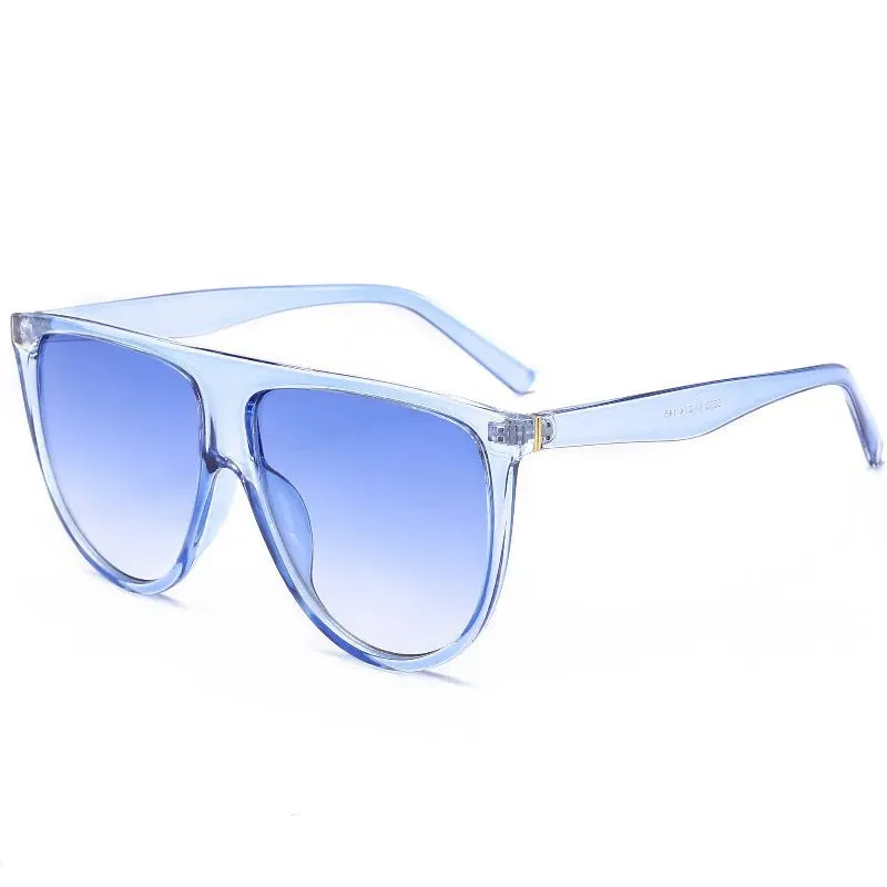 Luxury Retro Flat Top Oversized Sunglasses for Women UV400