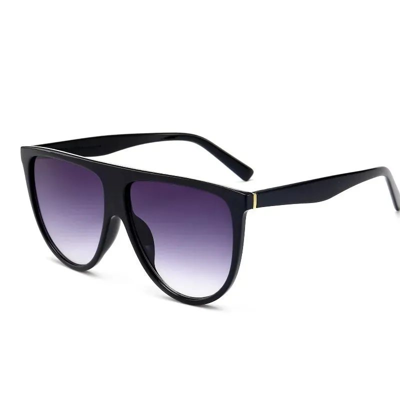 Luxury Retro Flat Top Oversized Sunglasses for Women UV400