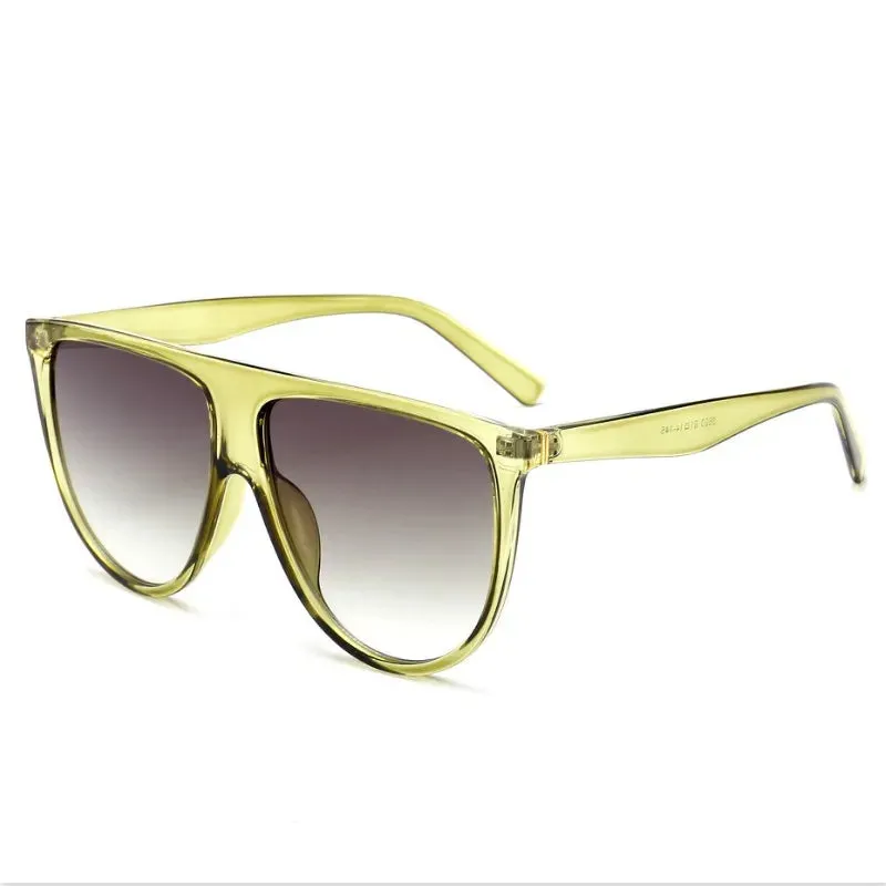 Luxury Retro Flat Top Oversized Sunglasses for Women UV400