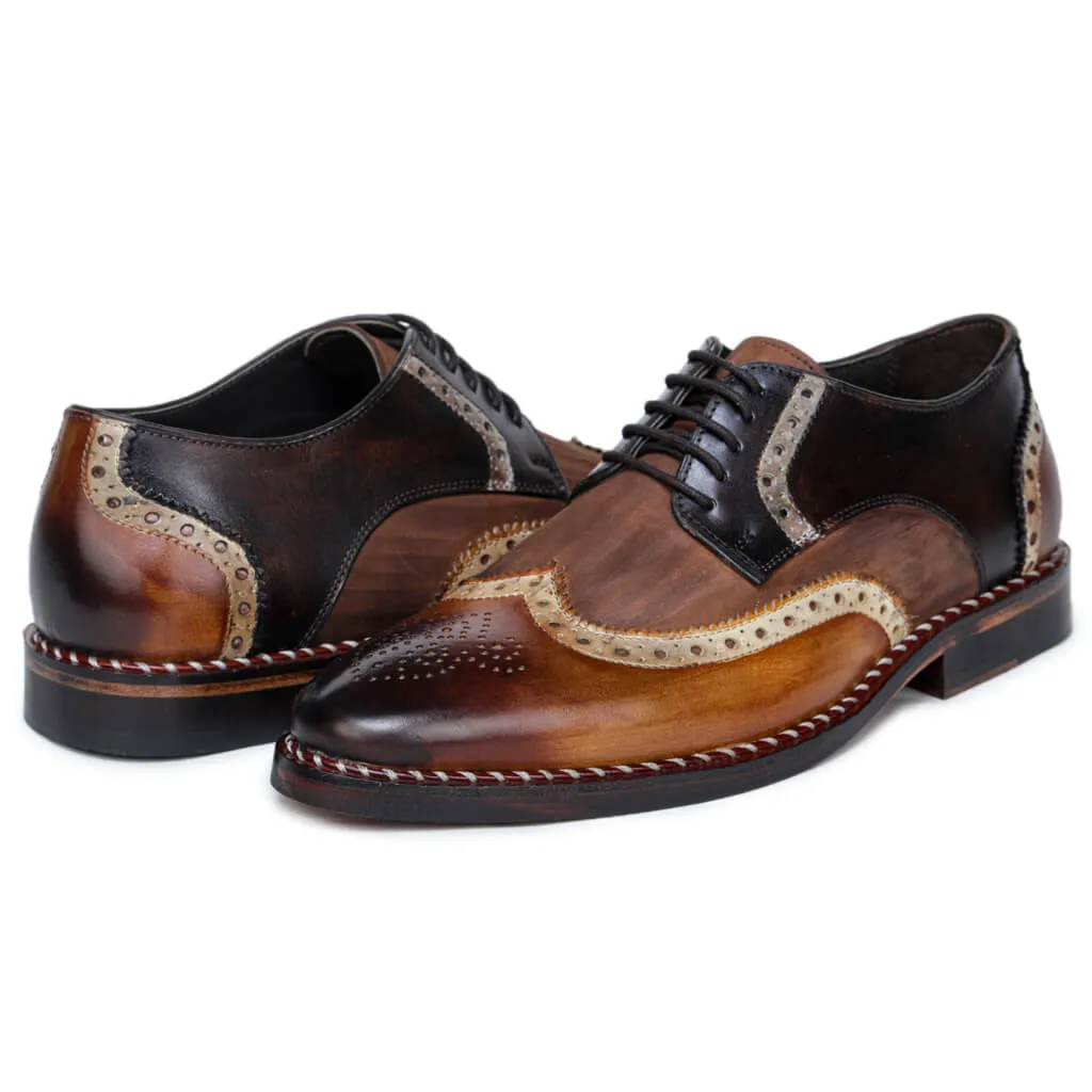 Matt Brown Designer Oxfords In Brown