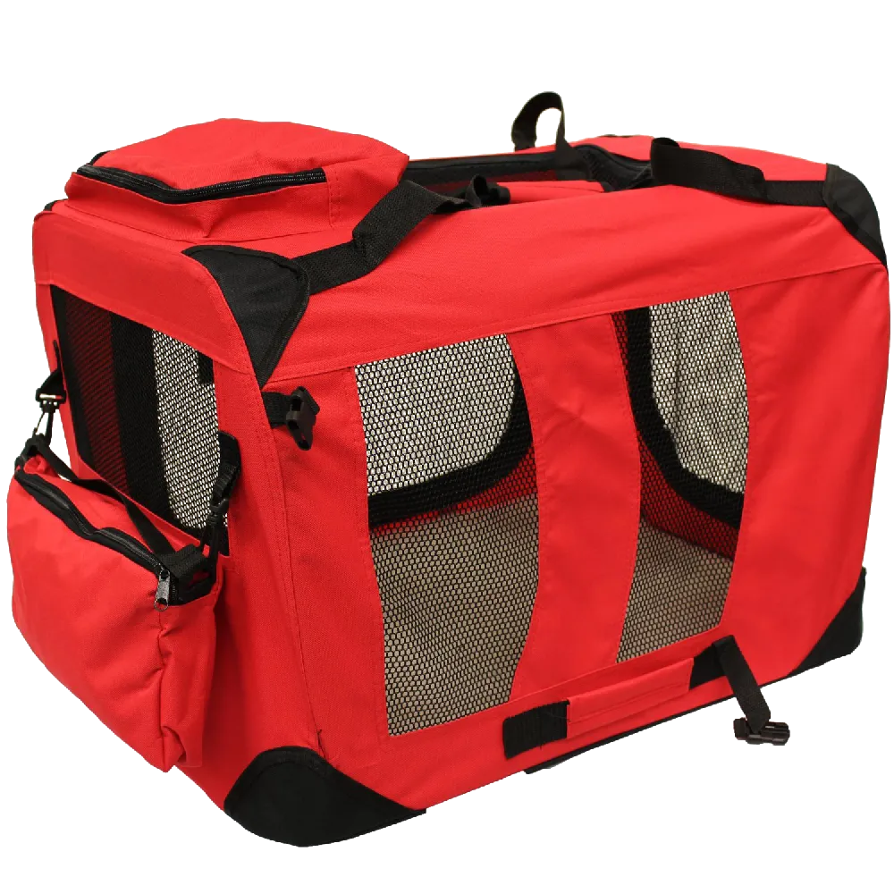 Mool Lightweight Fabric Pet Carrier Crate With Fleece Mat And Food Bag