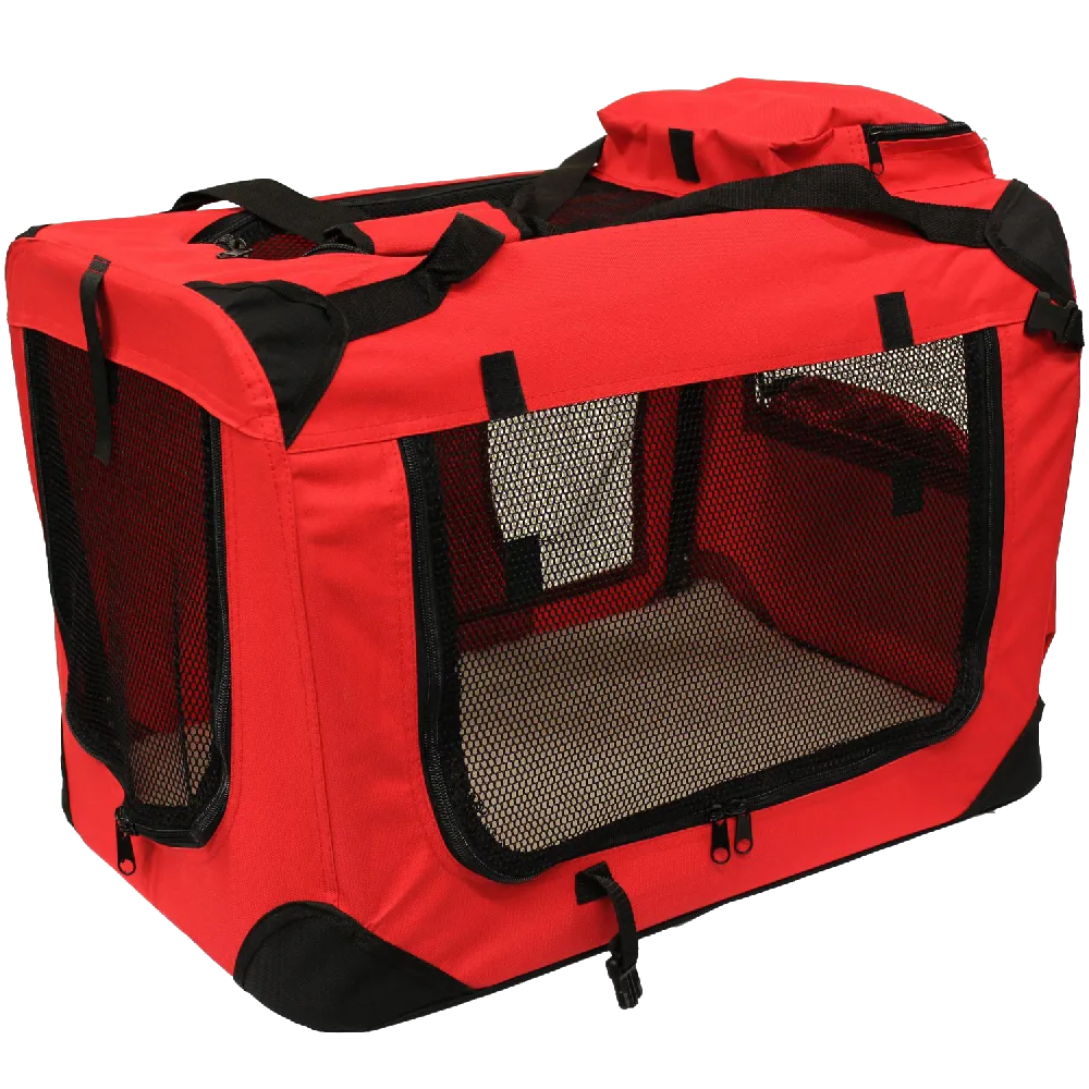 Mool Lightweight Fabric Pet Carrier Crate With Fleece Mat And Food Bag