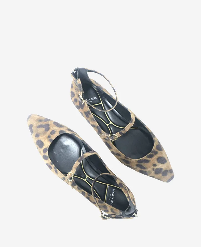 Nolita Leopard Suede Ankle Strap Mary Jane Flat