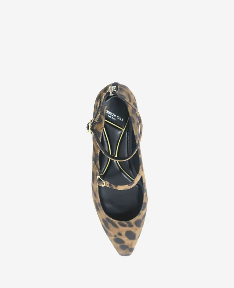 Nolita Leopard Suede Ankle Strap Mary Jane Flat