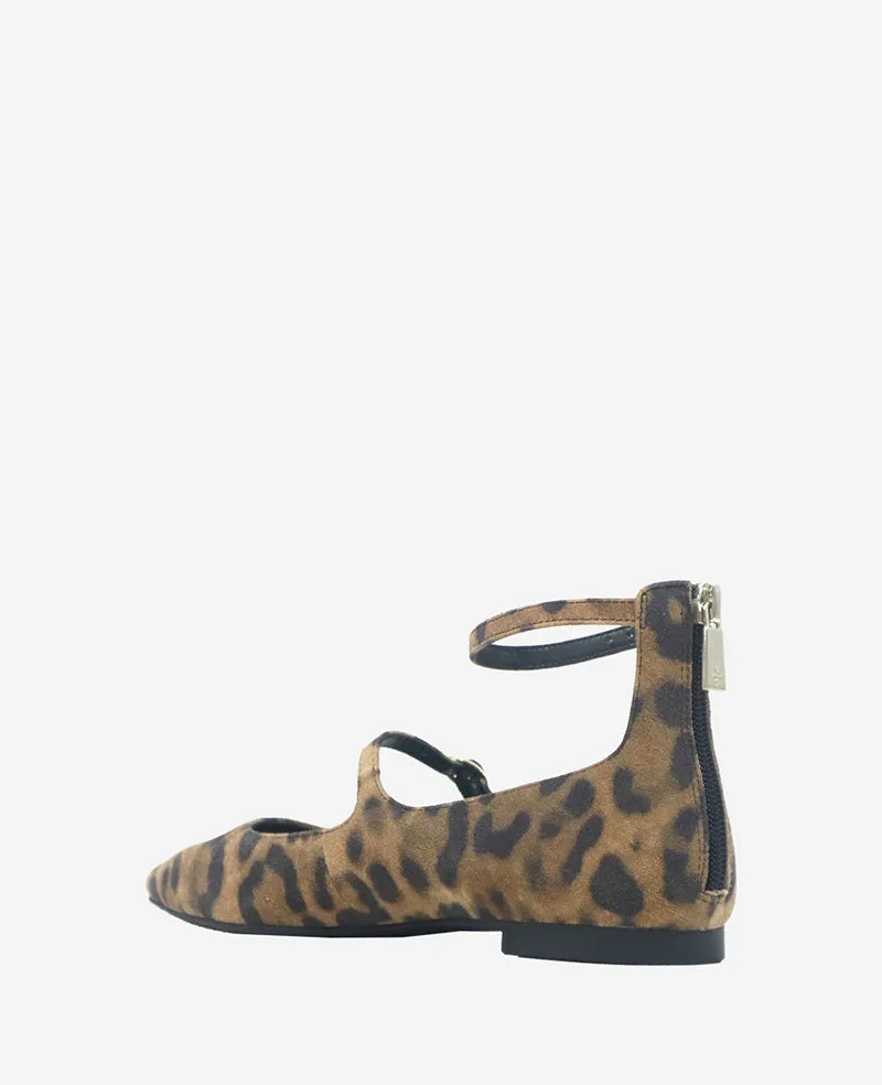 Nolita Leopard Suede Ankle Strap Mary Jane Flat