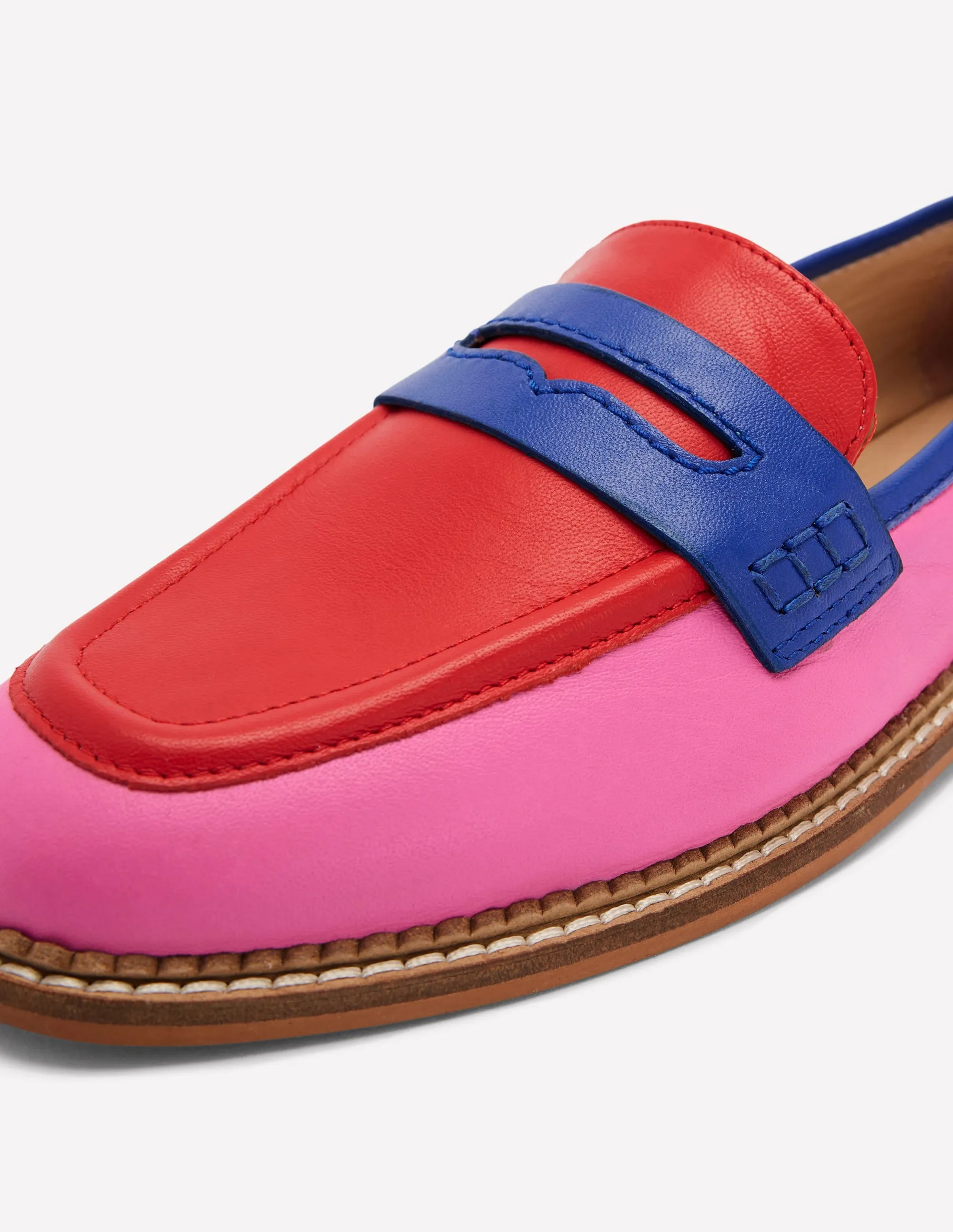 Nya Structured Penny Loafers-Multi Colourblock