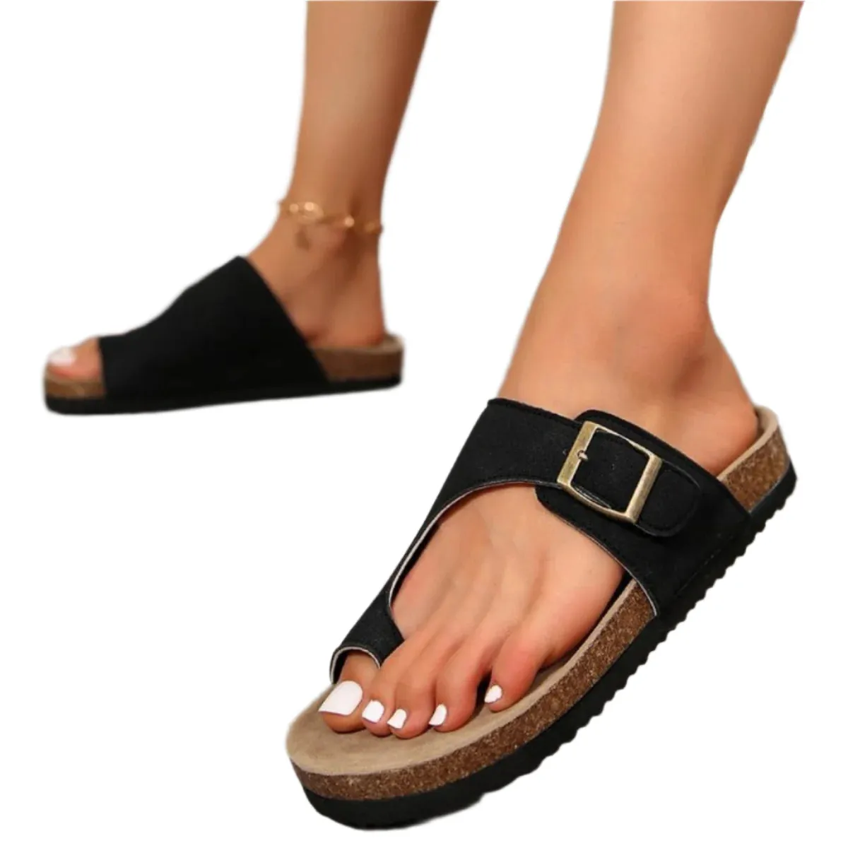 Open Toe Buckle Sandals