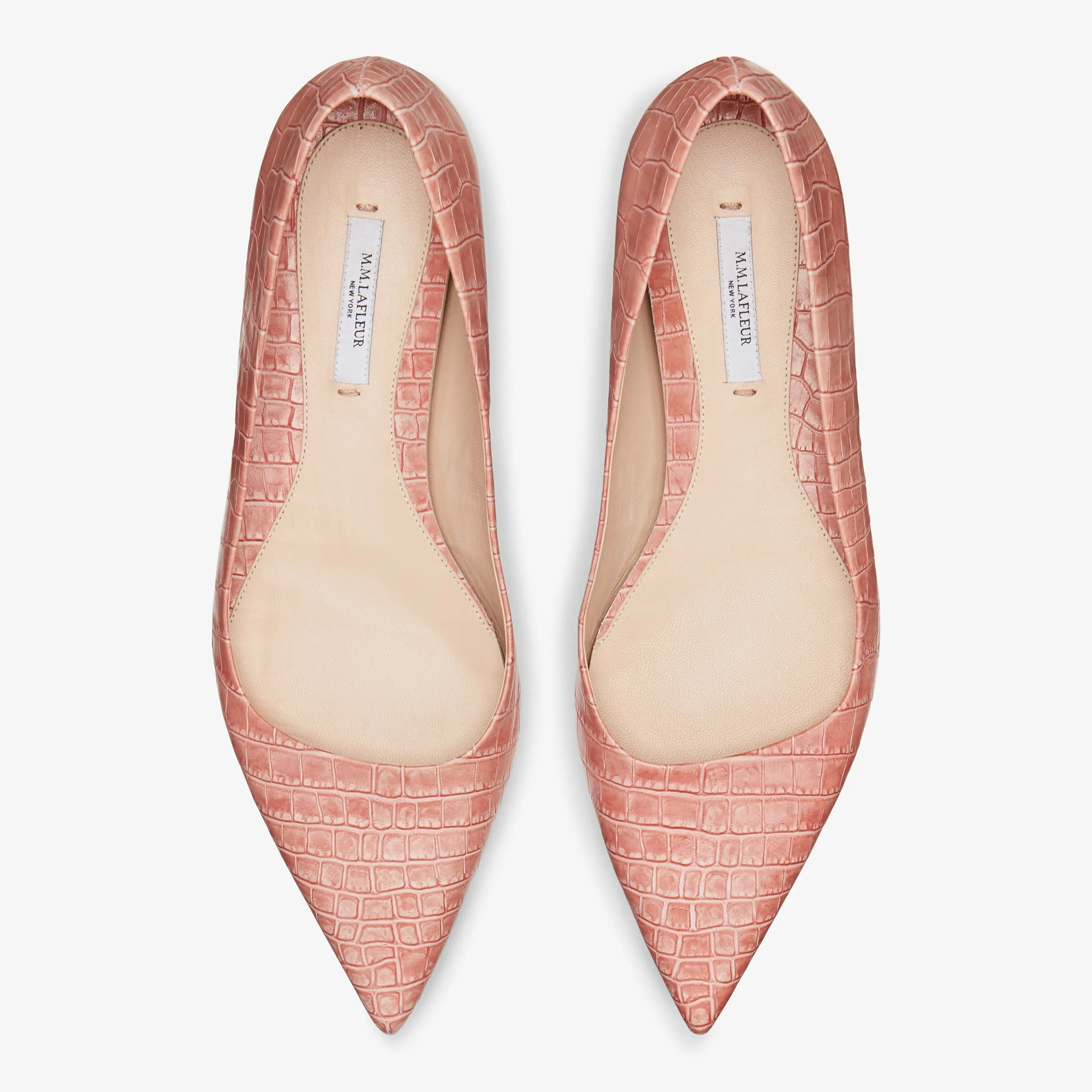 Rowan Flat - Embossed Croc :: Rose