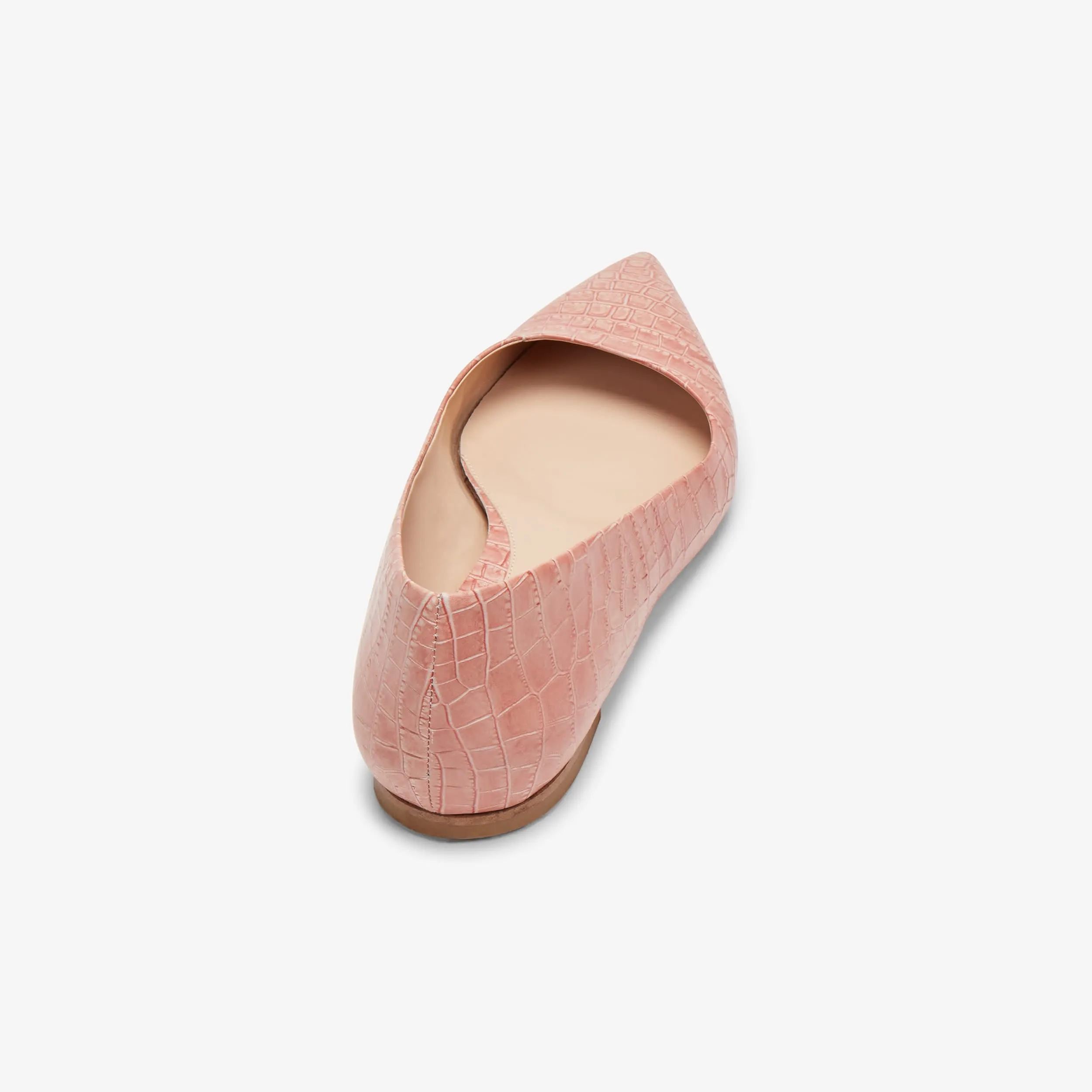 Rowan Flat - Embossed Croc :: Rose