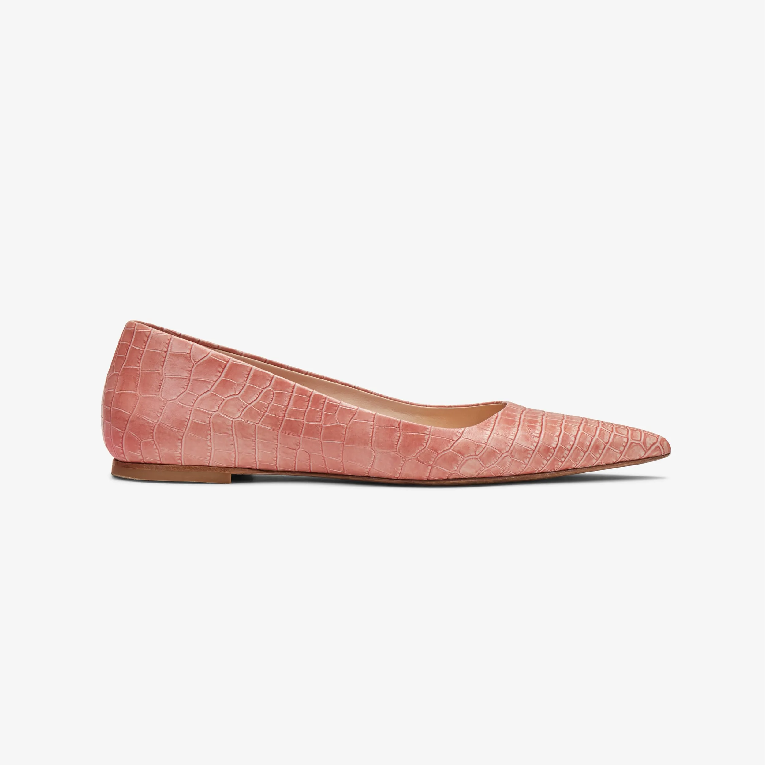 Rowan Flat - Embossed Croc :: Rose