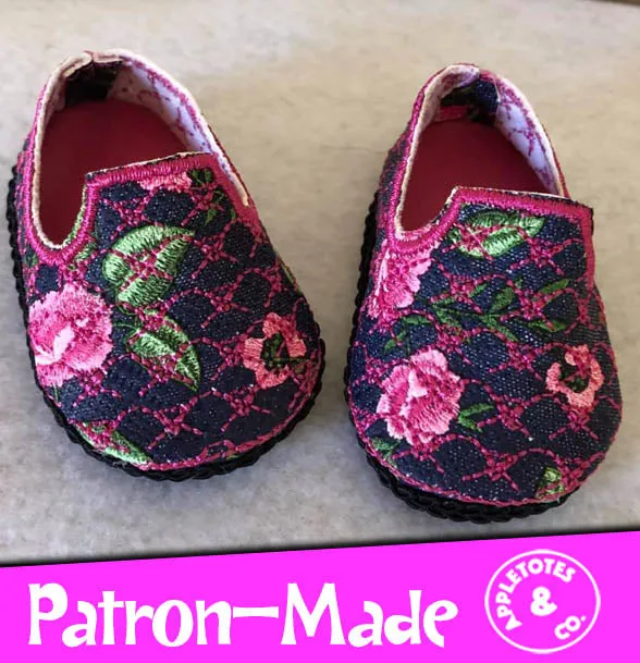 Signature Loafers ITH Embroidery Pattern for 18 Inch Dolls