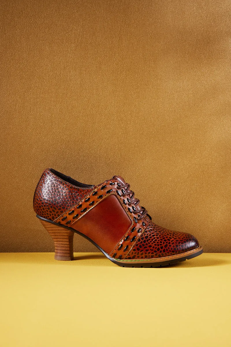 Soffia | Veronika Crack Patterned Leather Oxford