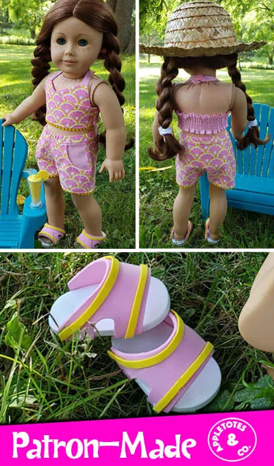 Sporty Sandals No-Sew Pattern for 18 Inch Dolls - SVG Files Included