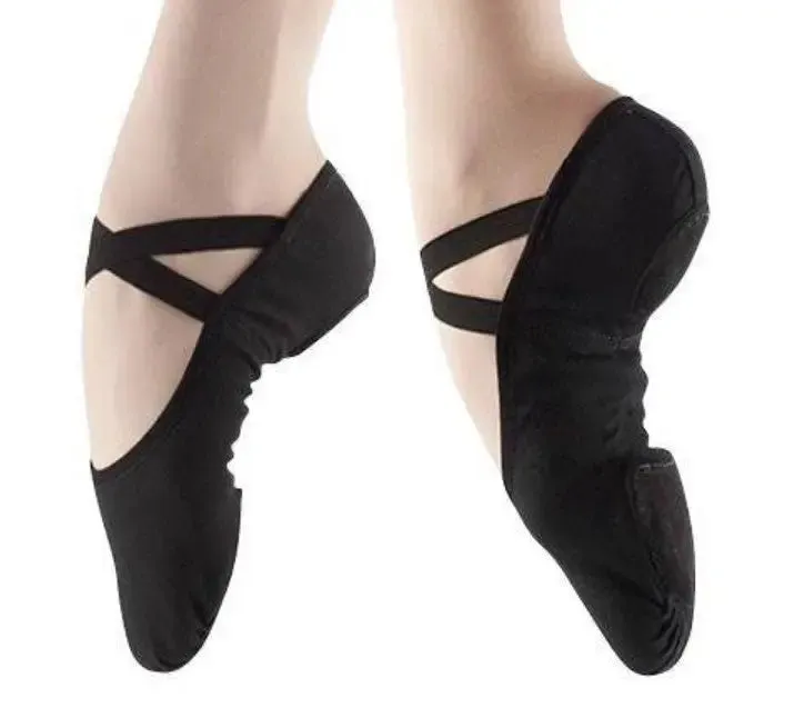 Stretch Canvas Split Sole Ballet Flats