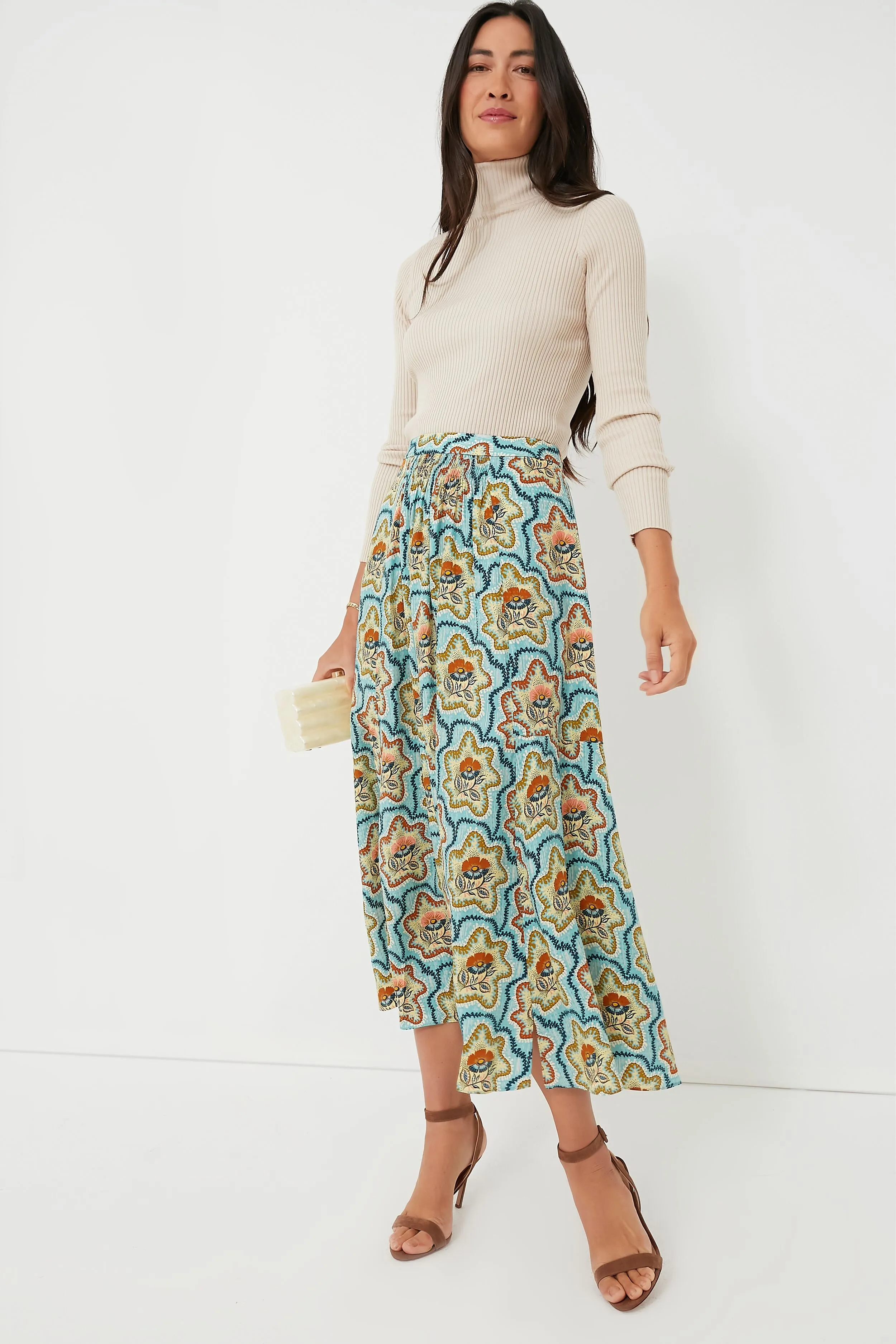 Tea Time Flower Tucker Skirt