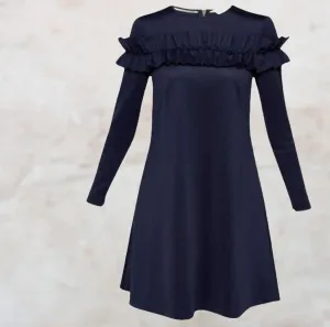 Ted Baker Navy Women's Zufara Ruffle Bodice Tunic Sz 3 UK 12 US 8 EU 40