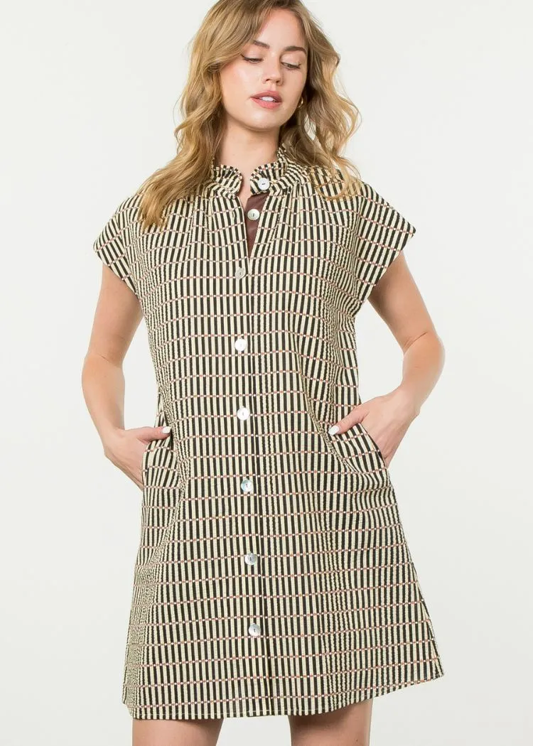 THML Berlin Button Up Stripe Dress