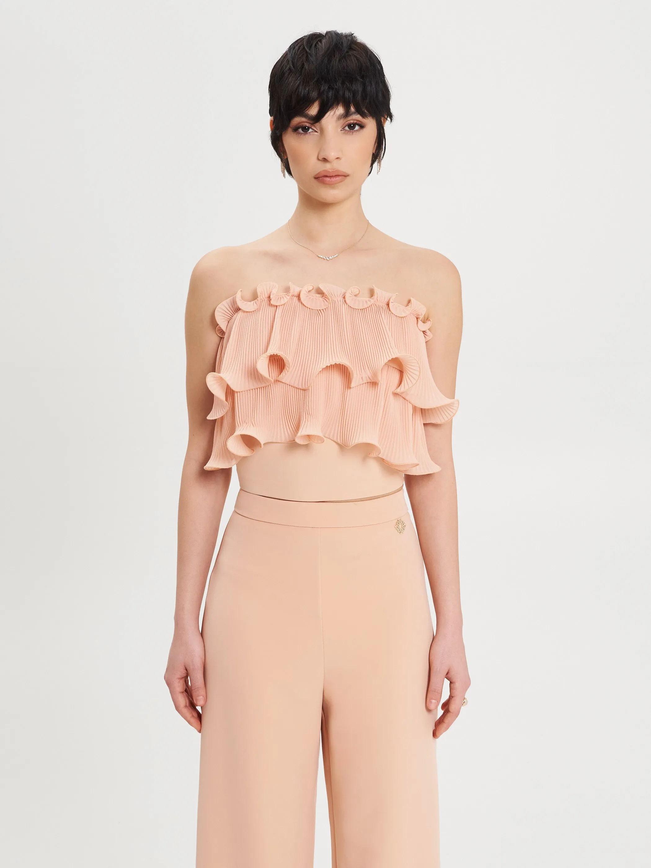 Top with Pleated Rouche