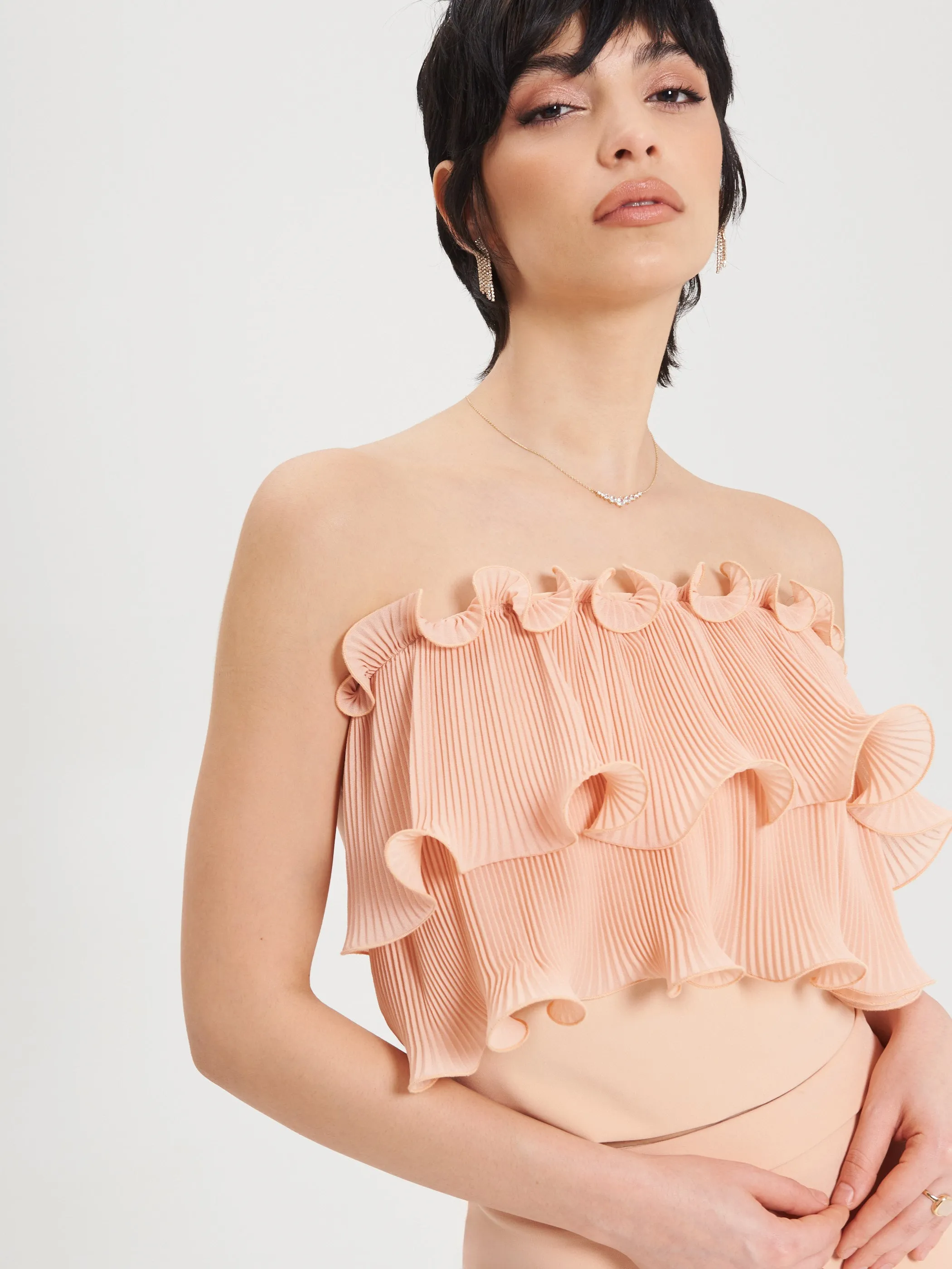 Top with Pleated Rouche